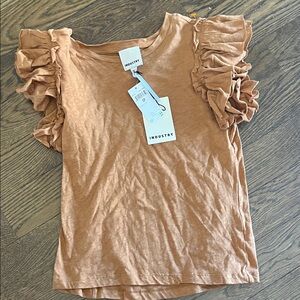 Industry NWT SP Women's Tan Ruffle Sleeve Top